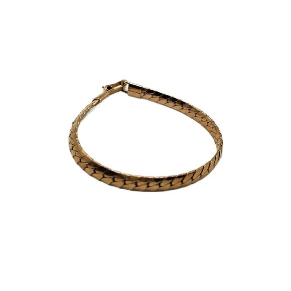 Vintage Gold Plated Snake Serpentine Chain Bracelet, 2.75" Diameter - Picture 7 of 11